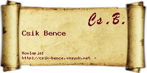Csik Bence névjegykártya